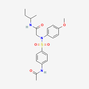 molecular formula C21H27N3O5S B5126300 N~2~-{[4-(acetylamino)phenyl]sulfonyl}-N~1~-(sec-butyl)-N~2~-(4-methoxyphenyl)glycinamide 