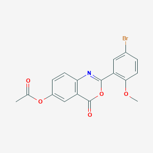 2-(5-bromo-2-methoxyphenyl)-4-oxo-4H-3,1-benzoxazin-6-yl acetate