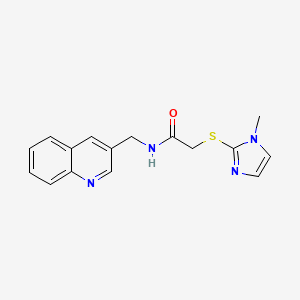 molecular formula C16H16N4OS B5126334 2-[(1-methyl-1H-imidazol-2-yl)thio]-N-(3-quinolinylmethyl)acetamide bis(trifluoroacetate) 