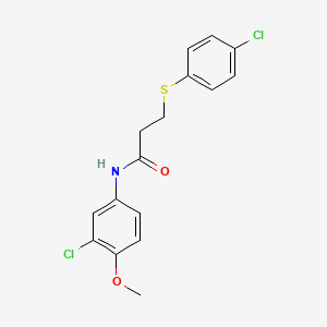 molecular formula C16H15Cl2NO2S B5126338 N-(3-chloro-4-methoxyphenyl)-3-[(4-chlorophenyl)thio]propanamide 