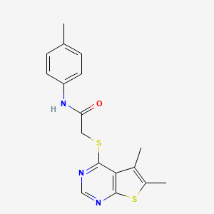 2-[(5,6-dimethylthieno[2,3-d]pyrimidin-4-yl)thio]-N-(4-methylphenyl)acetamide