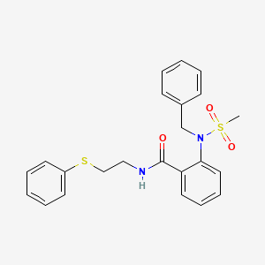 molecular formula C23H24N2O3S2 B5126384 2-[benzyl(methylsulfonyl)amino]-N-[2-(phenylthio)ethyl]benzamide 