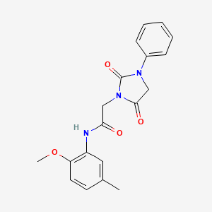 molecular formula C19H19N3O4 B5126404 2-(2,5-dioxo-3-phenyl-1-imidazolidinyl)-N-(2-methoxy-5-methylphenyl)acetamide 