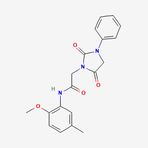 molecular formula C19H19N3O4 B5126404 2-(2,5-dioxo-3-phenylimidazolidin-1-yl)-N-(2-methoxy-5-methylphenyl)acetamide 