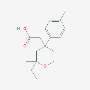 molecular formula C17H24O3 B5126406 [2-ethyl-2-methyl-4-(4-methylphenyl)tetrahydro-2H-pyran-4-yl]acetic acid 
