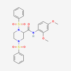 molecular formula C25H27N3O7S2 B5126428 N-(2,4-dimethoxyphenyl)-1,4-bis(phenylsulfonyl)-2-piperazinecarboxamide 