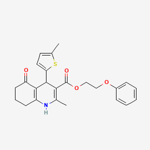 molecular formula C24H25NO4S B5126434 2-phenoxyethyl 2-methyl-4-(5-methyl-2-thienyl)-5-oxo-1,4,5,6,7,8-hexahydro-3-quinolinecarboxylate 