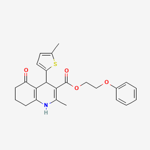 2-Phenoxyethyl 2-methyl-4-(5-methylthiophen-2-yl)-5-oxo-1,4,5,6,7,8-hexahydroquinoline-3-carboxylate