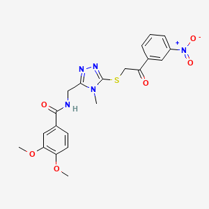 molecular formula C21H21N5O6S B5126453 3,4-dimethoxy-N-[(4-methyl-5-{[2-(3-nitrophenyl)-2-oxoethyl]thio}-4H-1,2,4-triazol-3-yl)methyl]benzamide 
