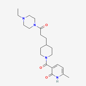 molecular formula C21H32N4O3 B5126476 3-({4-[3-(4-ethyl-1-piperazinyl)-3-oxopropyl]-1-piperidinyl}carbonyl)-6-methyl-2-pyridinol 
