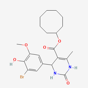 cyclooctyl 4-(3-bromo-4-hydroxy-5-methoxyphenyl)-6-methyl-2-oxo-1,2,3,4-tetrahydro-5-pyrimidinecarboxylate