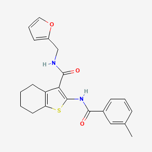 molecular formula C22H22N2O3S B5126497 N-(2-furylmethyl)-2-[(3-methylbenzoyl)amino]-4,5,6,7-tetrahydro-1-benzothiophene-3-carboxamide 