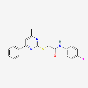 molecular formula C19H16IN3OS B5126498 N-(4-iodophenyl)-2-[(4-methyl-6-phenyl-2-pyrimidinyl)thio]acetamide 