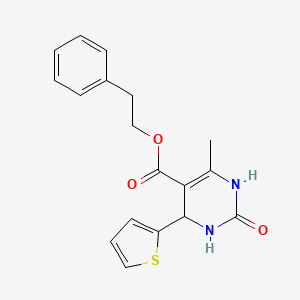 2-phenylethyl 6-methyl-2-oxo-4-(2-thienyl)-1,2,3,4-tetrahydro-5-pyrimidinecarboxylate