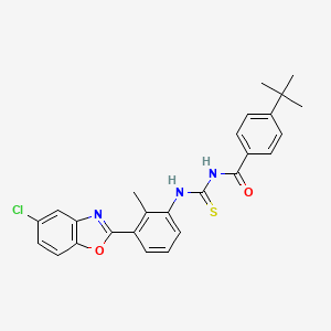 molecular formula C26H24ClN3O2S B5126523 4-tert-butyl-N-({[3-(5-chloro-1,3-benzoxazol-2-yl)-2-methylphenyl]amino}carbonothioyl)benzamide 
