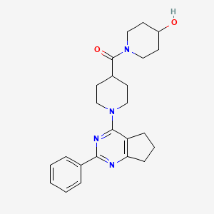 molecular formula C24H30N4O2 B5126543 1-{[1-(2-phenyl-6,7-dihydro-5H-cyclopenta[d]pyrimidin-4-yl)-4-piperidinyl]carbonyl}-4-piperidinol 