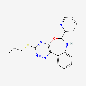 molecular formula C18H17N5OS B5126545 3-(propylthio)-6-(2-pyridinyl)-6,7-dihydro[1,2,4]triazino[5,6-d][3,1]benzoxazepine 