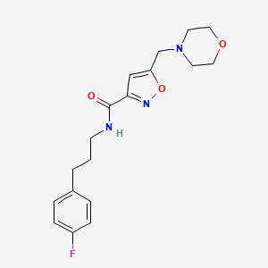 molecular formula C18H22FN3O3 B5126570 N-[3-(4-fluorophenyl)propyl]-5-(4-morpholinylmethyl)-3-isoxazolecarboxamide 