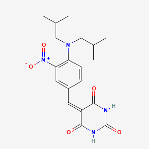 molecular formula C19H24N4O5 B5126576 5-[4-(diisobutylamino)-3-nitrobenzylidene]-2,4,6(1H,3H,5H)-pyrimidinetrione 
