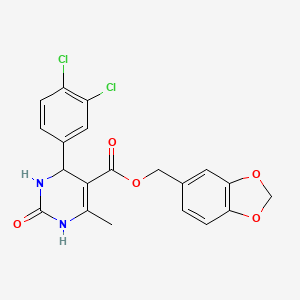 molecular formula C20H16Cl2N2O5 B5126599 1,3-benzodioxol-5-ylmethyl 4-(3,4-dichlorophenyl)-6-methyl-2-oxo-1,2,3,4-tetrahydro-5-pyrimidinecarboxylate 