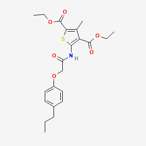 molecular formula C22H27NO6S B5126628 diethyl 3-methyl-5-{[(4-propylphenoxy)acetyl]amino}-2,4-thiophenedicarboxylate 