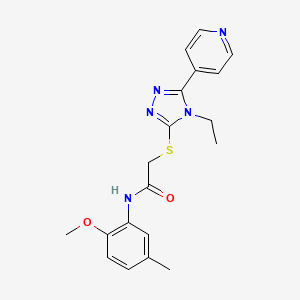 molecular formula C19H21N5O2S B5126665 2-{[4-ethyl-5-(4-pyridinyl)-4H-1,2,4-triazol-3-yl]thio}-N-(2-methoxy-5-methylphenyl)acetamide CAS No. 763108-70-9