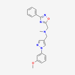 molecular formula C21H21N5O2 B5126675 1-[1-(3-methoxyphenyl)-1H-pyrazol-4-yl]-N-methyl-N-[(3-phenyl-1,2,4-oxadiazol-5-yl)methyl]methanamine 
