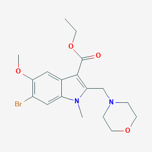 molecular formula C18H23BrN2O4 B512670 ethyl 6-bromo-5-methoxy-1-methyl-2-(morpholin-4-ylmethyl)-1H-indole-3-carboxylate CAS No. 40963-86-8