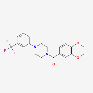 molecular formula C20H19F3N2O3 B5126703 1-(2,3-dihydro-1,4-benzodioxin-6-ylcarbonyl)-4-[3-(trifluoromethyl)phenyl]piperazine 