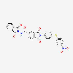N-(1,3-dioxo-1,3-dihydro-2H-isoindol-2-yl)-2-{4-[(4-nitrophenyl)thio]phenyl}-1,3-dioxo-5-isoindolinecarboxamide