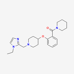molecular formula C23H32N4O2 B5126755 1-[(1-ethyl-1H-imidazol-2-yl)methyl]-4-[2-(1-piperidinylcarbonyl)phenoxy]piperidine 