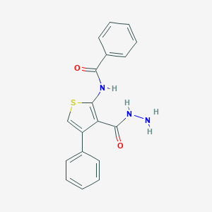 molecular formula C18H15N3O2S B512677 N-[3-(hydrazinylcarbonyl)-4-phenylthiophen-2-yl]benzamide CAS No. 73696-43-2