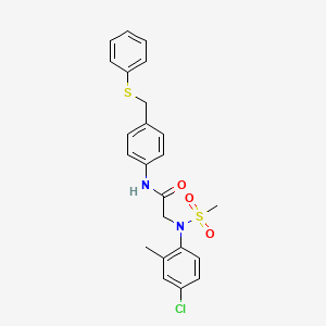 molecular formula C23H23ClN2O3S2 B5126773 N~2~-(4-chloro-2-methylphenyl)-N~2~-(methylsulfonyl)-N~1~-{4-[(phenylthio)methyl]phenyl}glycinamide 