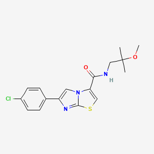 molecular formula C17H18ClN3O2S B5126787 6-(4-chlorophenyl)-N-(2-methoxy-2-methylpropyl)imidazo[2,1-b][1,3]thiazole-3-carboxamide 