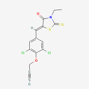 molecular formula C15H11Cl2NO2S2 B5126793 5-[3,5-dichloro-4-(2-propyn-1-yloxy)benzylidene]-3-ethyl-2-thioxo-1,3-thiazolidin-4-one 