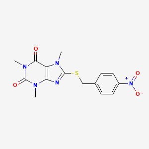 1,3,7-trimethyl-8-[(4-nitrobenzyl)thio]-3,7-dihydro-1H-purine-2,6-dione