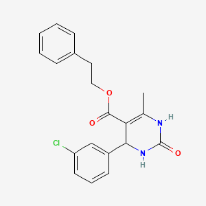 molecular formula C20H19ClN2O3 B5126828 2-phenylethyl 4-(3-chlorophenyl)-6-methyl-2-oxo-1,2,3,4-tetrahydro-5-pyrimidinecarboxylate 
