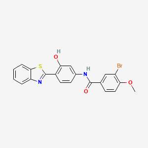 molecular formula C21H15BrN2O3S B5126840 N-[4-(1,3-benzothiazol-2-yl)-3-hydroxyphenyl]-3-bromo-4-methoxybenzamide 