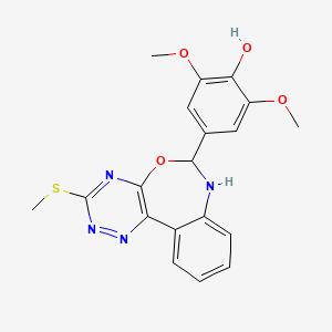 molecular formula C19H18N4O4S B5126846 2,6-dimethoxy-4-[3-(methylthio)-6,7-dihydro[1,2,4]triazino[5,6-d][3,1]benzoxazepin-6-yl]phenol 