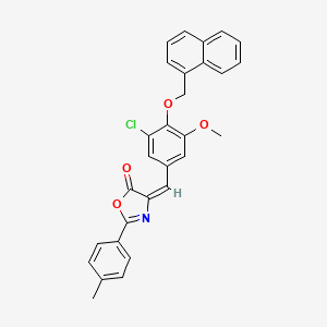 4-[3-chloro-5-methoxy-4-(1-naphthylmethoxy)benzylidene]-2-(4-methylphenyl)-1,3-oxazol-5(4H)-one