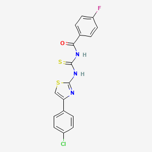 N-({[4-(4-chlorophenyl)-1,3-thiazol-2-yl]amino}carbonothioyl)-4-fluorobenzamide