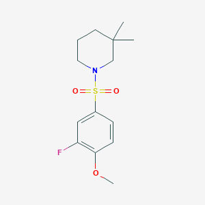 molecular formula C14H20FNO3S B5126908 1-[(3-fluoro-4-methoxyphenyl)sulfonyl]-3,3-dimethylpiperidine 