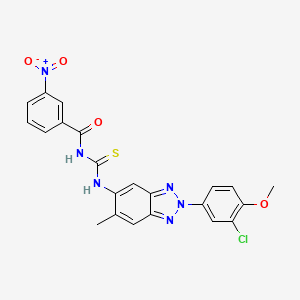N-({[2-(3-chloro-4-methoxyphenyl)-6-methyl-2H-1,2,3-benzotriazol-5-yl]amino}carbonothioyl)-3-nitrobenzamide