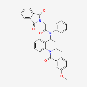 molecular formula C34H29N3O5 B5126928 2-(1,3-dioxo-1,3-dihydro-2H-isoindol-2-yl)-N-[1-(3-methoxybenzoyl)-2-methyl-1,2,3,4-tetrahydro-4-quinolinyl]-N-phenylacetamide 