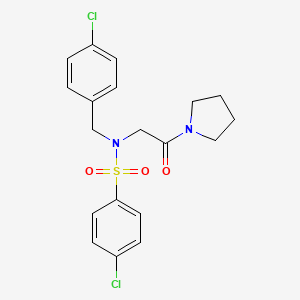 molecular formula C19H20Cl2N2O3S B5126932 4-chloro-N-(4-chlorobenzyl)-N-[2-oxo-2-(1-pyrrolidinyl)ethyl]benzenesulfonamide 