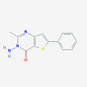 molecular formula C13H11N3OS B512694 3-amino-2-methyl-6-phenylthieno[3,2-d]pyrimidin-4(3H)-one CAS No. 181478-28-4