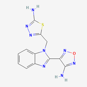 molecular formula C12H10N8OS B5126948 4-{1-[(5-amino-1,3,4-thiadiazol-2-yl)methyl]-1H-benzimidazol-2-yl}-1,2,5-oxadiazol-3-amine 