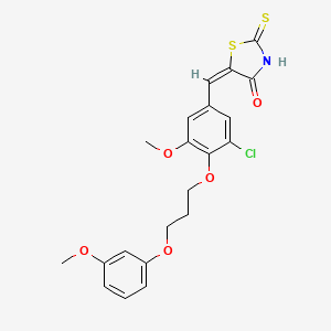 molecular formula C21H20ClNO5S2 B5126974 5-{3-chloro-5-methoxy-4-[3-(3-methoxyphenoxy)propoxy]benzylidene}-2-thioxo-1,3-thiazolidin-4-one 