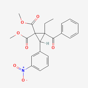 molecular formula C22H21NO7 B5126982 dimethyl 2-benzoyl-2-ethyl-3-(3-nitrophenyl)-1,1-cyclopropanedicarboxylate 
