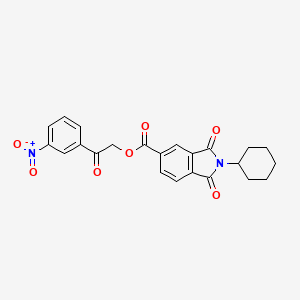 molecular formula C23H20N2O7 B5126988 2-(3-nitrophenyl)-2-oxoethyl 2-cyclohexyl-1,3-dioxo-5-isoindolinecarboxylate 